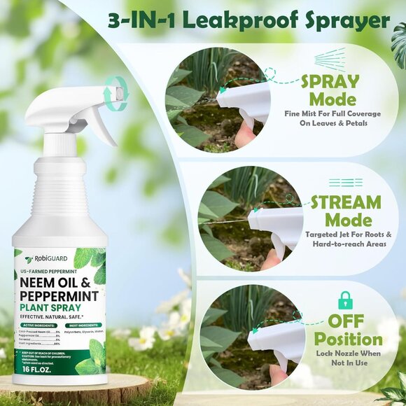 Neem Oil and Peppermint Spray For Plants 16oz NIB - Picture 4 of 7